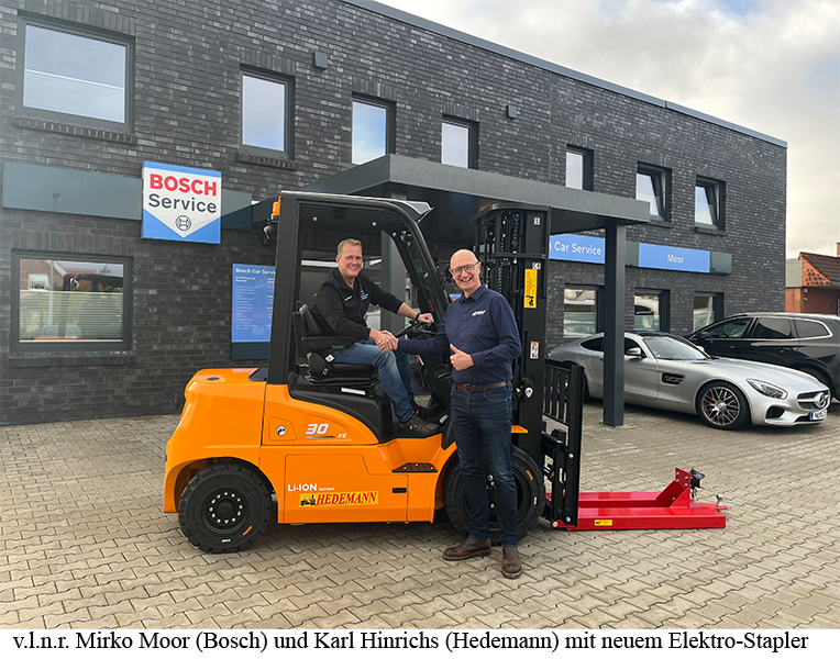 Mit Hedemann zur optimalen Staplerlösung für Bosch Wiesmoor