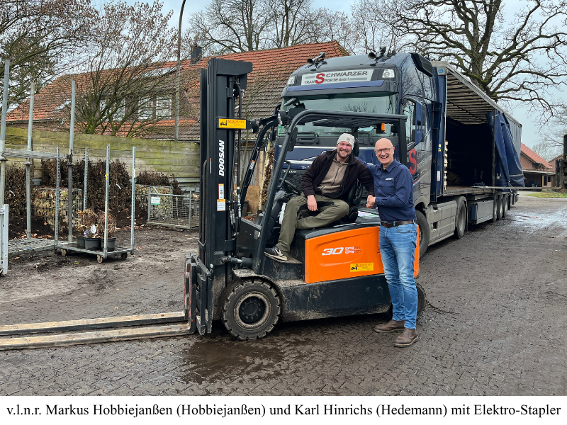 Hobbiejanßen setzt auf leistungsstarke Elektrostapler